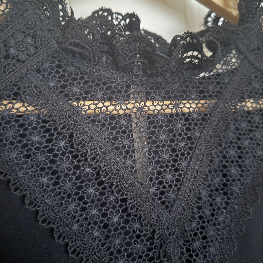 Sezane Black Lace Blouse - Picture 10 of 12